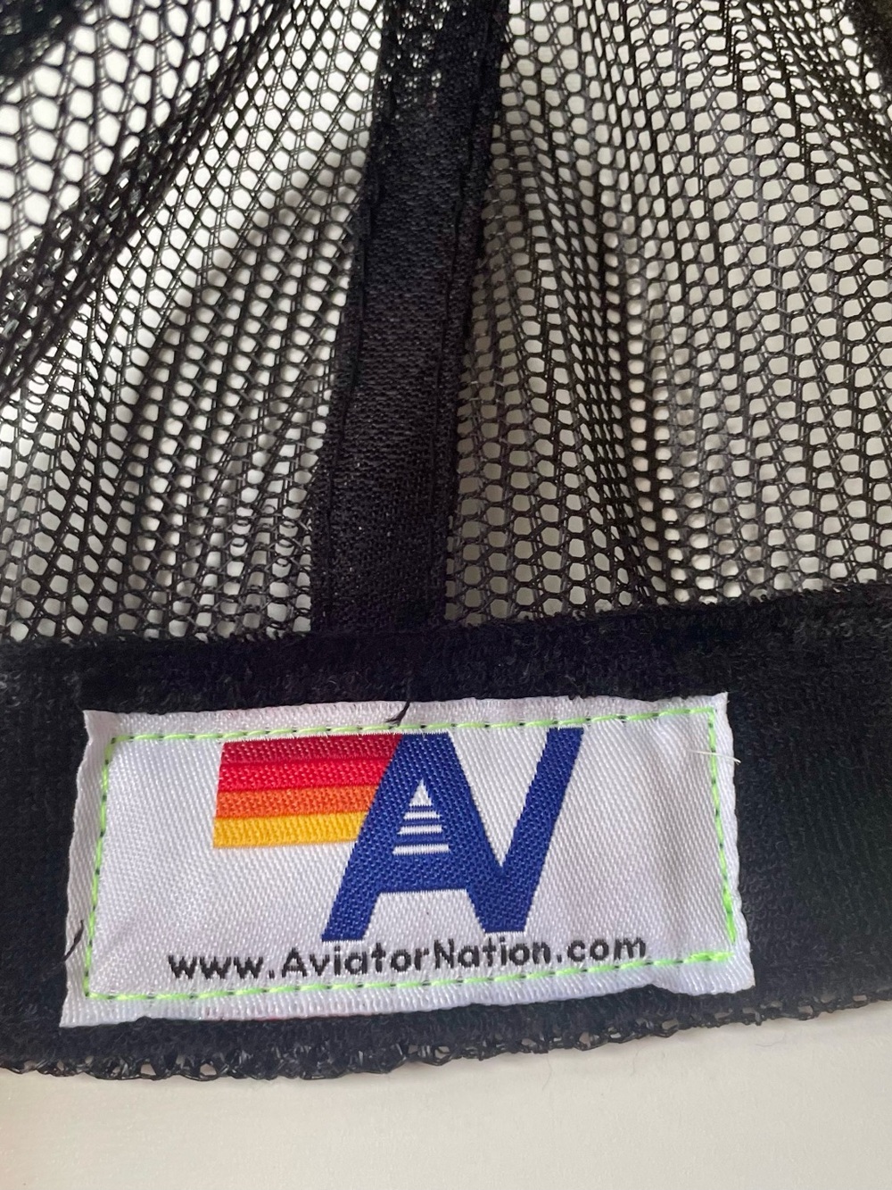 Aviator Nation Black Trucker Hat Guitar Patch Retro Stripes Rare Limited Edition - Picture 9 of 11